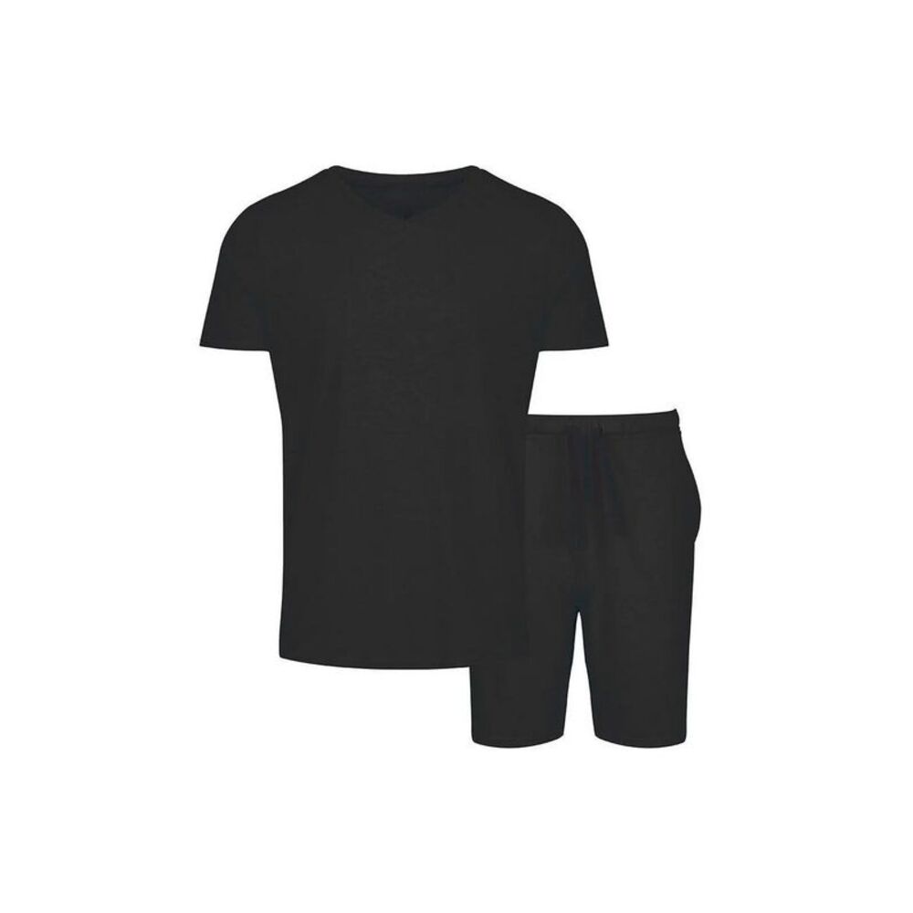 Light And Shade Mens Classic V Neck Pajama Set / Black